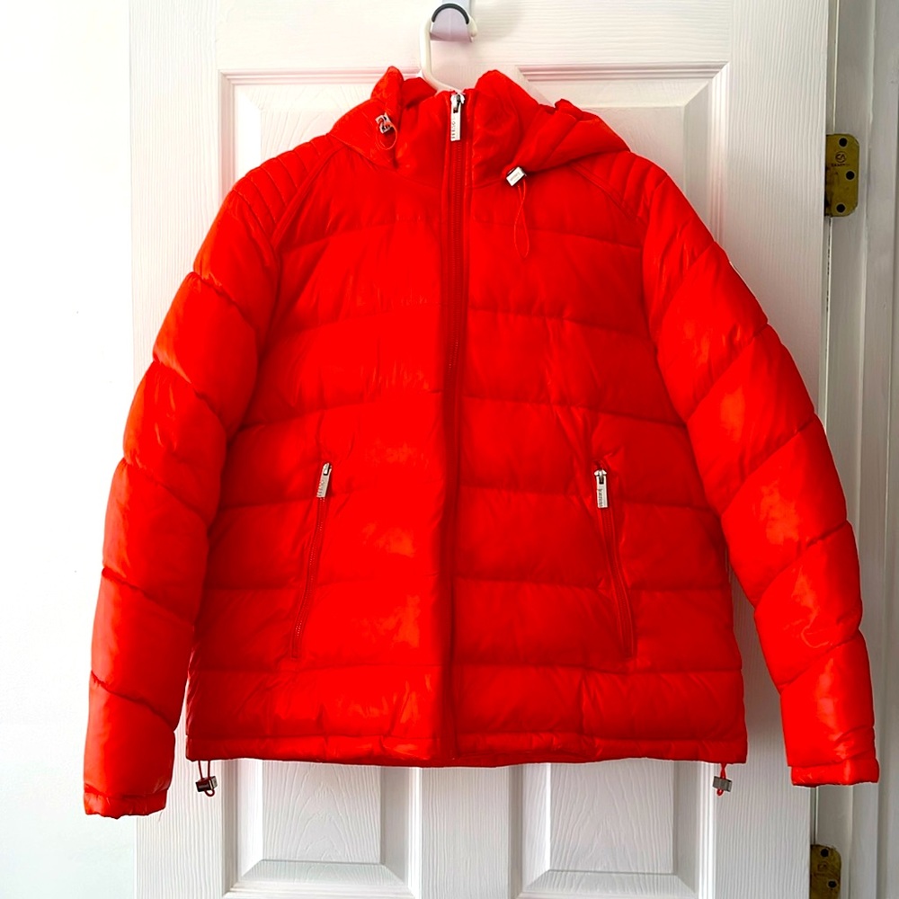GUESS Bright Hot Orange Puffer